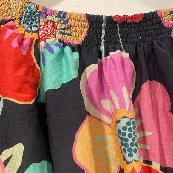 ~ Sm "Velvet by Graham & Spencer" Blouse Floral Puff Sleeve Cotton Silk Lined - Picture 4 of 16